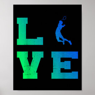 Squash Badminton Spieler Herren Federball Badminto Poster