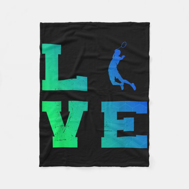 Squash Badminton Spieler Herren Shuttle Badminton  Fleecedecke (Vorderseite)