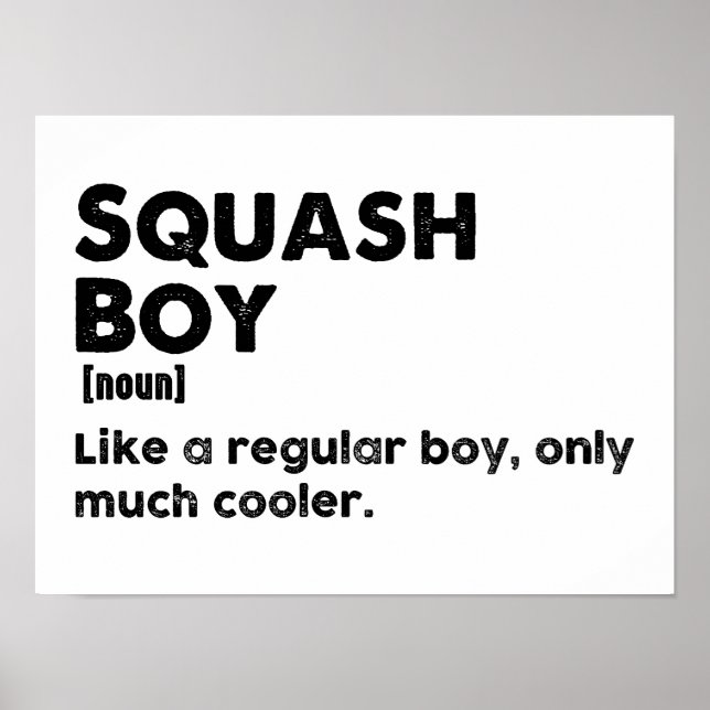Squash Boy Funny Definition Squash Lover & Player Poster (Vorne)