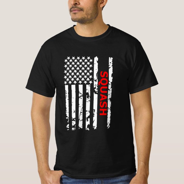 Squash Cool USA Flag Graphic Design T-Shirt (Vorderseite)