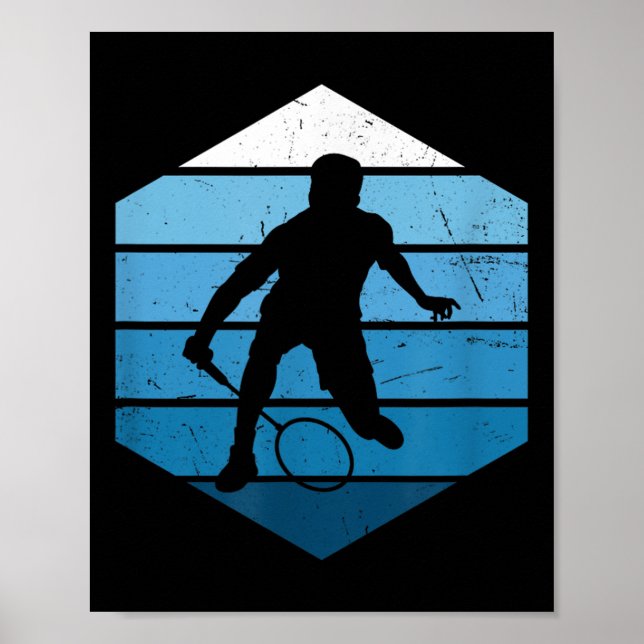 Squash Damen Herren Badminton Spieler Shuttle  Poster (Vorne)