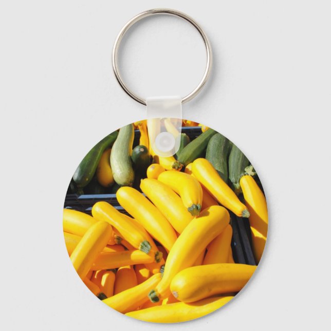 Squash in Gelb und Grün Schlüsselanhänger (Vorderseite)