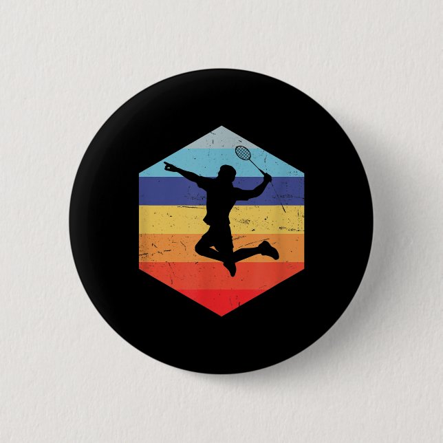 Squash Mens Badminton Player Button (Vorderseite)