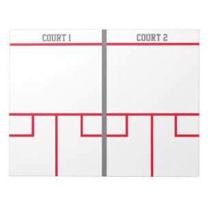 Squash-Platz-Notizblock für Trainer-Anweisungen Notizblock