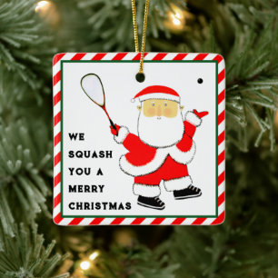 Squash Player Christmas Collectin Keramikornament