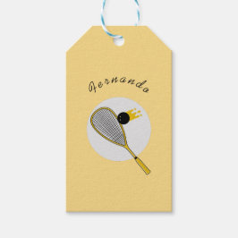 Squash Player Coach Racket & Ball Kids Name Geschenkanhänger