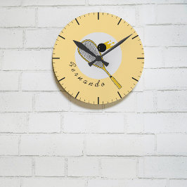 Squash Player Coach Racketball Individuelle Name Runde Wanduhr