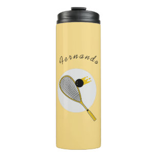 Squash Player Coach Racketball Individuelle Name S Thermosbecher