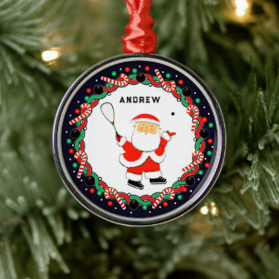 Squash-Spieler-Geschenk für die Feiertage Ornament Aus Metall