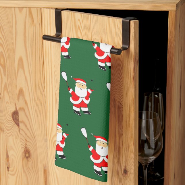 Squash-Spieler-Weihnachtstuch Geschirrtuch (Drittel gefaltet)