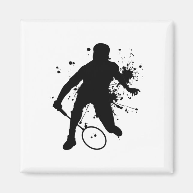 Squash Women's Badminton Player for Men Magnet (Vorne)
