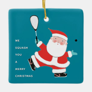 Squashspieler-Geschenk für die Feiertage Keramikornament