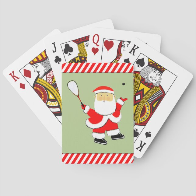 Squashspieler Weihnachten Spielkarten (Rückseite)