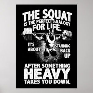 Squat Analogon für das Leben - Leg Day - Gymnastik Poster