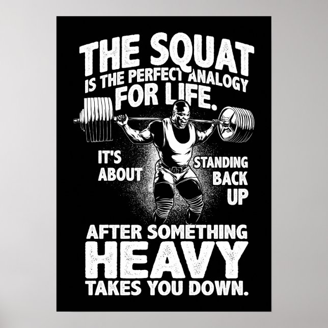 Squat Analogon für das Leben - Leg Day - Gymnastik Poster (Vorne)