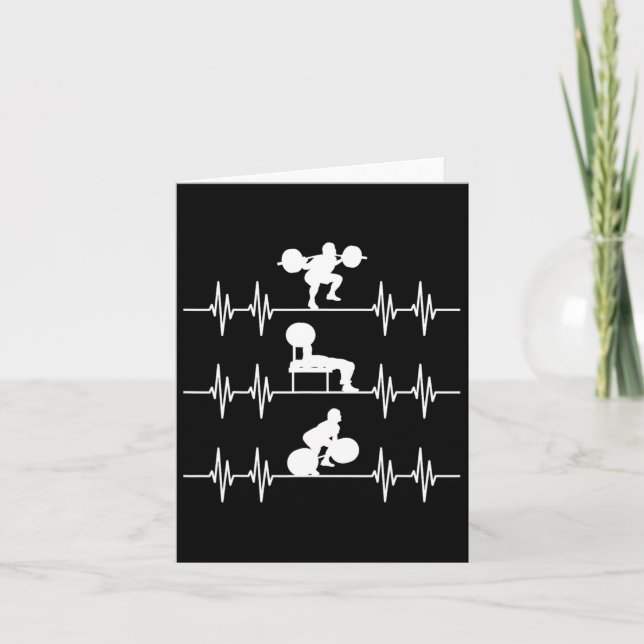 Squat Bench Deadlift Heartbeat Power Heartbeat Karte (Vorderseite)