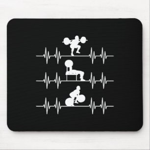 Squat Bench Deadlift Heartbeat Power Heartbeat Mousepad