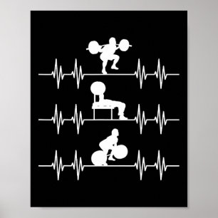 Squat Bench Deadlift Heartbeat Power Heartbeat Poster