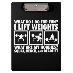 Squat, Bench, Deadlift - Kräftiges Motivierend Klemmbrett