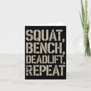 Squat Bench Deadlift Repetiergymnastik T-Shirt Wei Karte