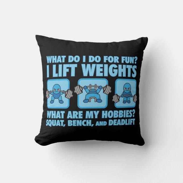Squat, Bench Press, Deadlift - Hobbies - Kawaii Kissen (Vorderseite)