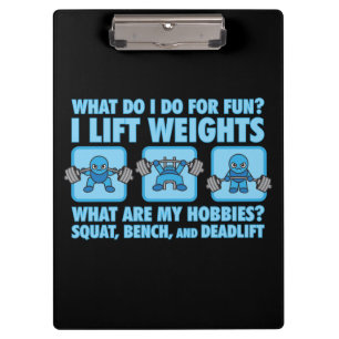 Squat, Bench Press, Deadlift - Hobbies - Kawaii Klemmbrett