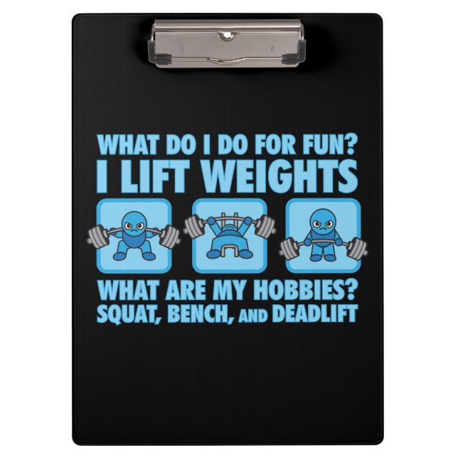 Squat, Bench Press, Deadlift - Hobbies - Kawaii Klemmbrett (Vorderseite)