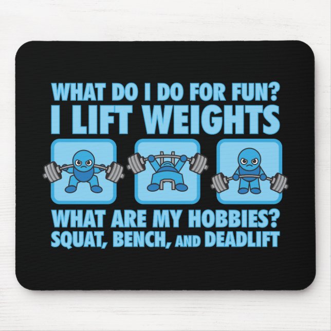 Squat, Bench Press, Deadlift - Hobbies - Kawaii Mousepad (Vorne)