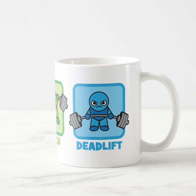 Squat, Bench Press, Deadlift - Kawaii Powerlifter Kaffeetasse (Rechts)