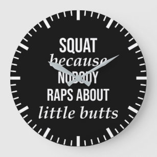 Squat - Funny Gym Workout Poster Große Wanduhr