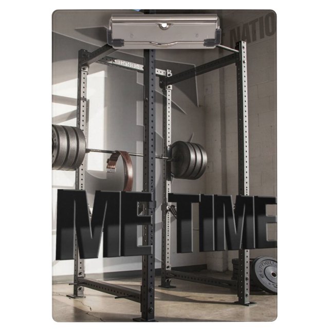 Squat Rack Workout Motivation - Me Time - Gym Klemmbrett (Vorderseite)