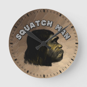 Squatch Man Runde Wanduhr