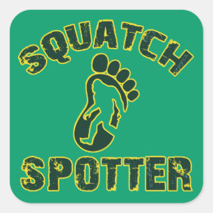 Squatch Spotter Quadratischer Aufkleber