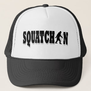 Squatchin, schwarzer Text Truckerkappe