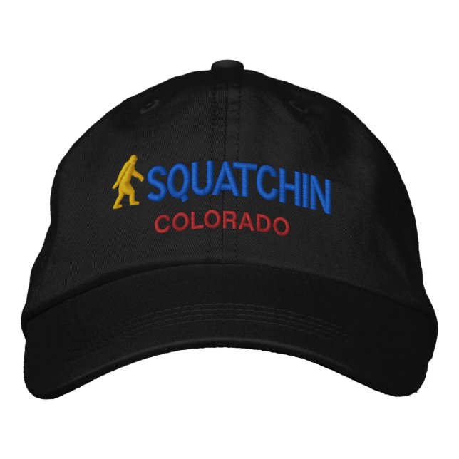 Squatchin und Ihr Staat personalisiert Bestickte Baseballkappe (Vorderseite)