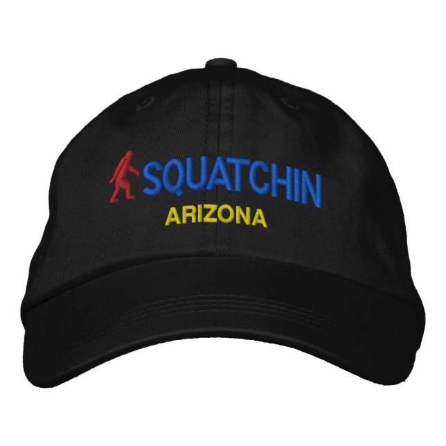 Squatchin und Ihr Staat personalisiert Bestickte Baseballkappe (Vorderseite)