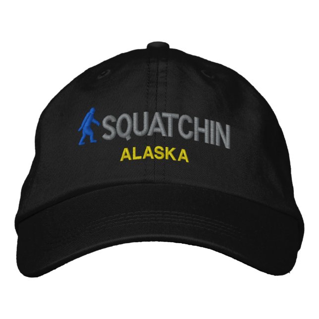 Squatchin und Ihr Staat personalisiert Bestickte Kappe (Vorderseite)