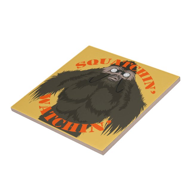 Squatchin' Watchin' Bigfoot Liebe Fliese (Seite)
