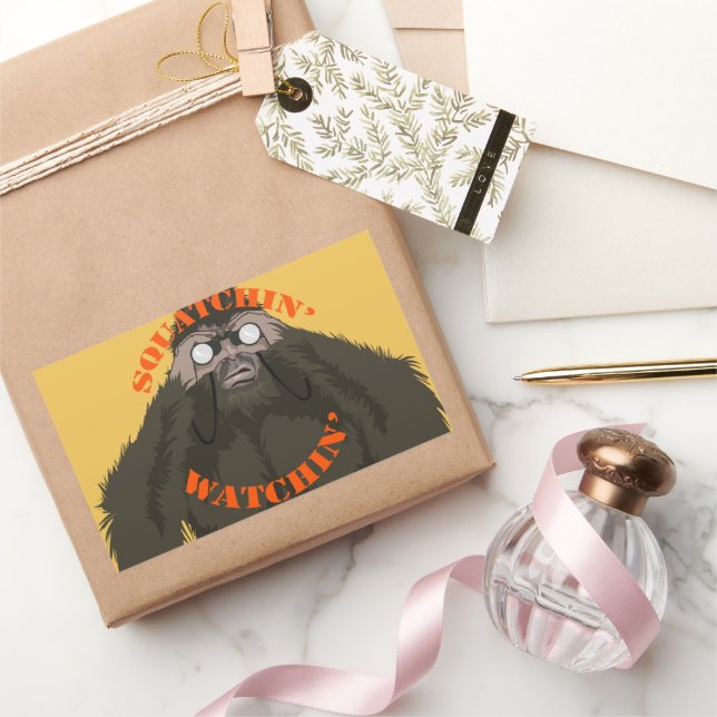 Squatchin' Watchin' Bigfoot Liebe Rechteckiger Aufkleber (Schenken)