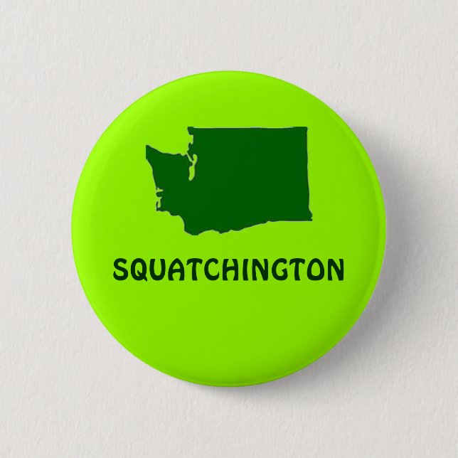 Squatchington Washington Staat Silhouette Button (Vorderseite)