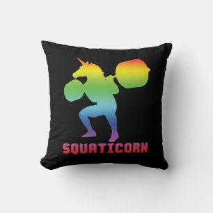 Squaticorn - Leg Day - Squat Unicorn - Workout Kissen