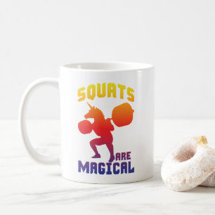 Squats sind magisch - Einhorn-Leg-Tag - Funny Gym Kaffeetasse