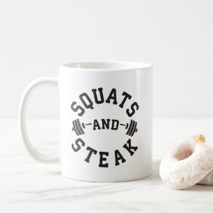 Squats und Steak, Leg Day - Funny Workout Tasse