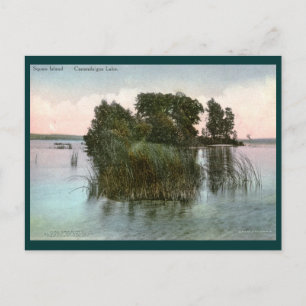 Squaw Island, Canandaigua Lake, NY Vintag Postkarte