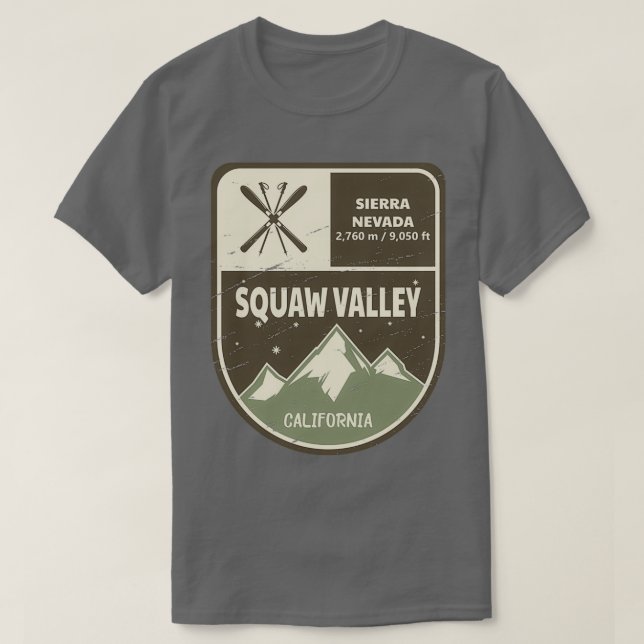 Squaw Valley Sierra Nevada Kalifornien T-Shirt (Design vorne)