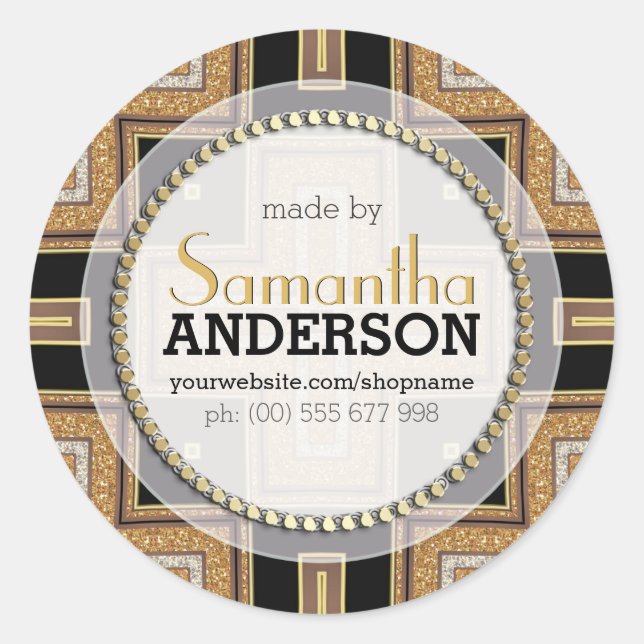 Squazo ArtDeco Gold Black made by Labels Stickers (Vorderseite)