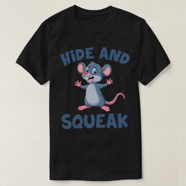 Squeak Maus Mäuse verbergen Funny Niedlich T-Shirt (Design vorne)