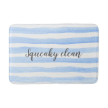 Squeaky Clean Blue Stripe Wasserfarbbadematte