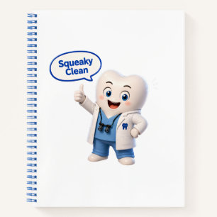 Squeaky Clean Zahn Mascot Spiralblock Notizbuch