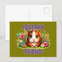 Squeaky Friend Pun. Niedlich Baby Guinea Cartoon